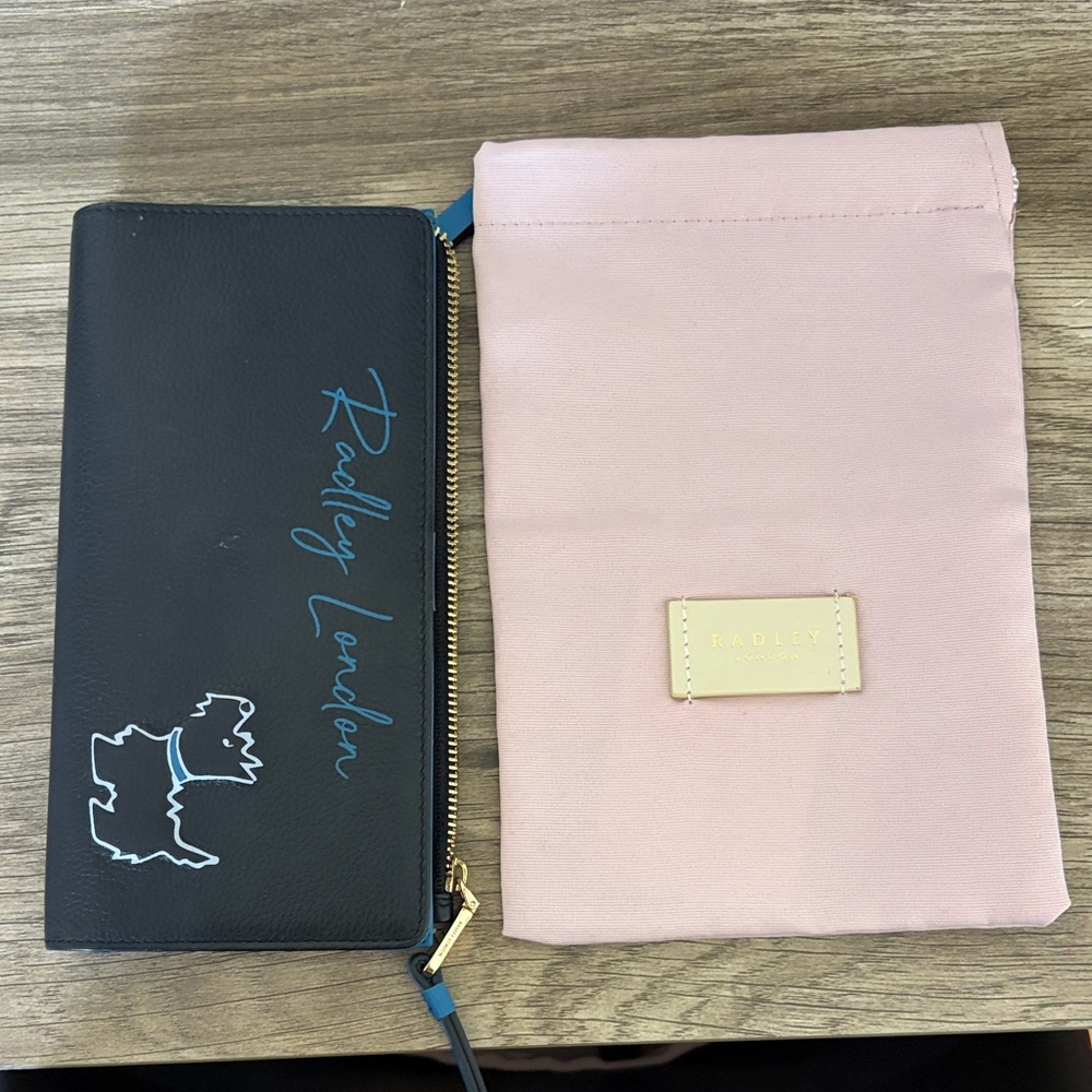Radley London Navy blue Wallet with Blue Accents and Pink Pouch